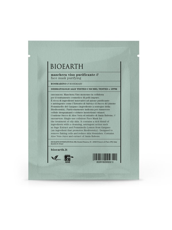 BIOEARTH FACE MASK WITH ROSEMARY 15ml Let's go bio